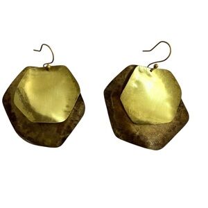 Sibilia  Anthropology Gold and Brown Geometric Earrings